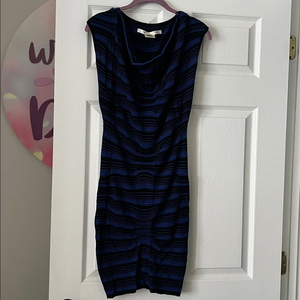 Max Studio Blue and Black sweater Dress. Small. Classy - Picture 5 of 6